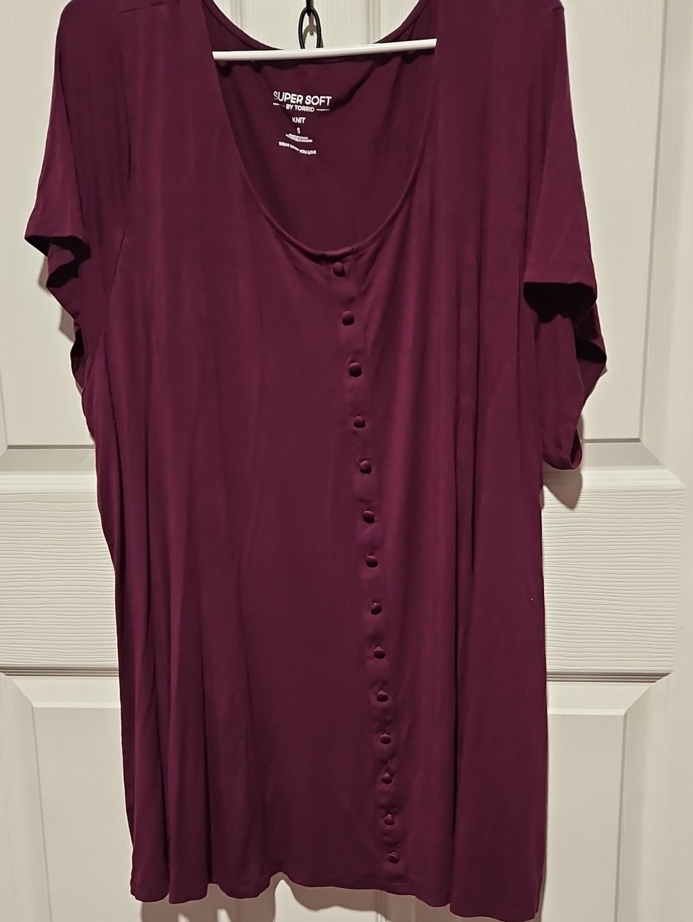 torrid Plum Button-Front Tunic Top